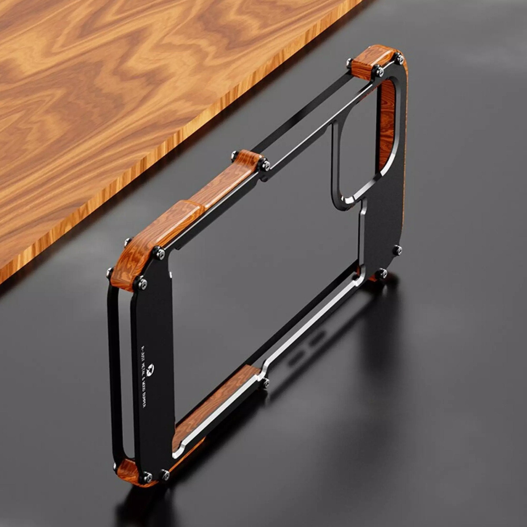 R-Just Aluminium & Natural Wood Anti-shock Bumper Case