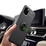 iPhone 11 Pro Max (3 in 1 Combo) Metallic Ring Case + Tempered Glass + Camera Lens Protector