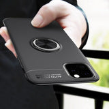 iPhone 11 Pro (3 in 1 Combo) Metallic Ring Case + Tempered Glass + Earphones