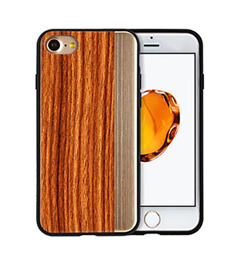 iPhone 8 Plus Straight Pattern Wooden TPU Series Case