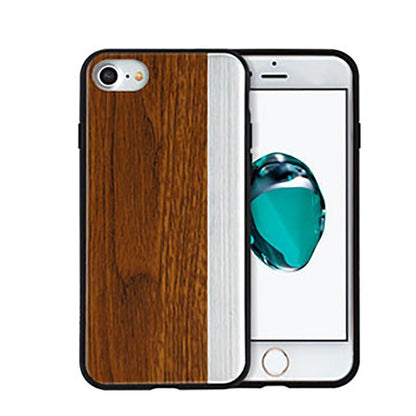 iPhone 8 Plus Straight Pattern Wooden TPU Series Case