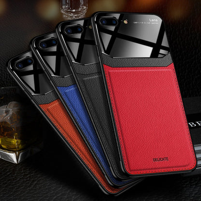 iPhone 8 Plus Sleek Slim Leather Glass Case