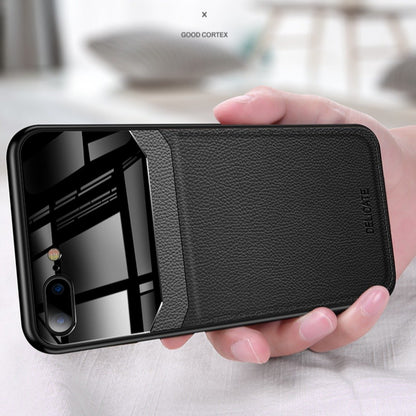 iPhone 8 Plus Sleek Slim Leather Glass Case