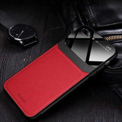 iPhone 8 Plus Sleek Slim Leather Glass Case