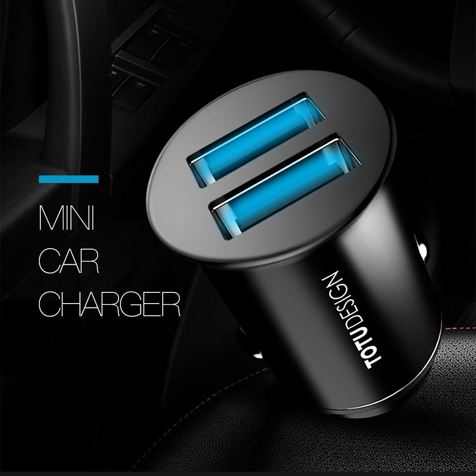 TOTU Design Smart Mini Dual USB Ports Fast Car Charger