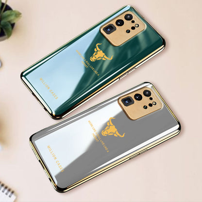 Galaxy S20 Ultra Bull Pattern Electroplating Glass Case