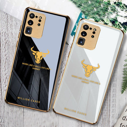 Galaxy S20 Ultra Bull Pattern Electroplating Glass Case