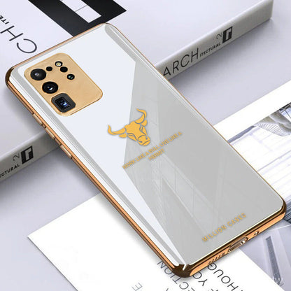 Galaxy S20 Ultra Bull Pattern Electroplating Glass Case