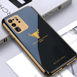 Galaxy S20 Ultra Bull Pattern Electroplating Glass Case