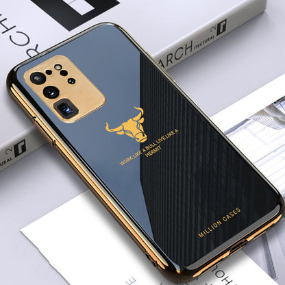 Galaxy S20 Ultra Bull Pattern Electroplating Glass Case
