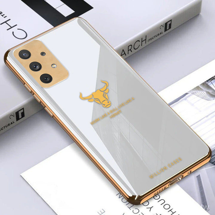 Bull Pattern Electroplating Glass Case - Samsung