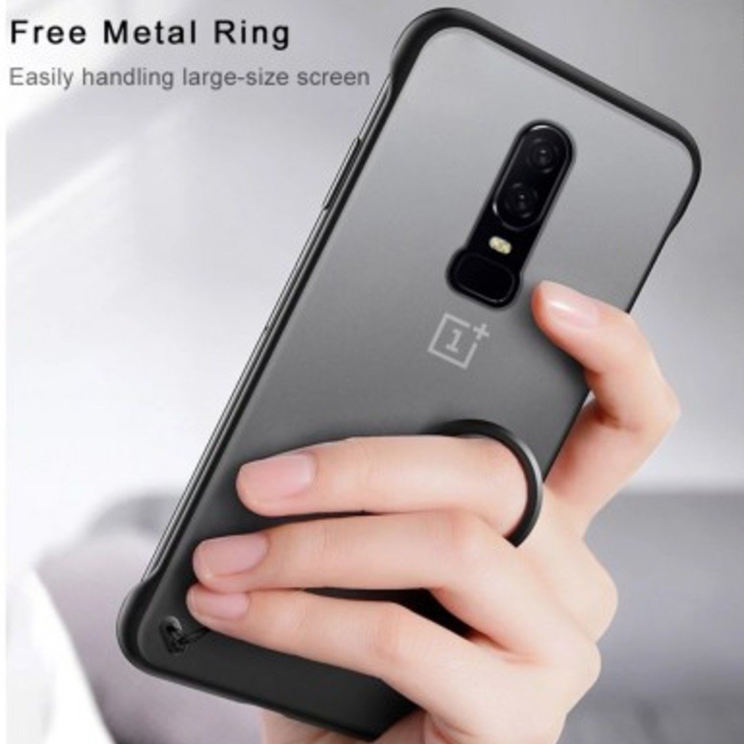 OnePlus 6 (2 in 1 Combo) Frameless Transparent Case + Lens Guard