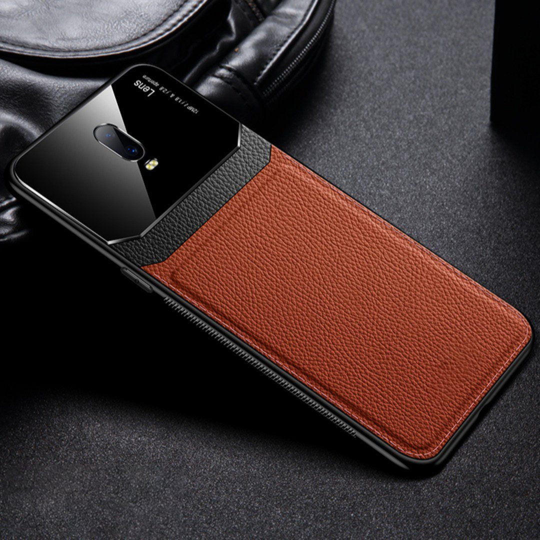 OnePlus 6T Sleek Slim Leather Glass Case