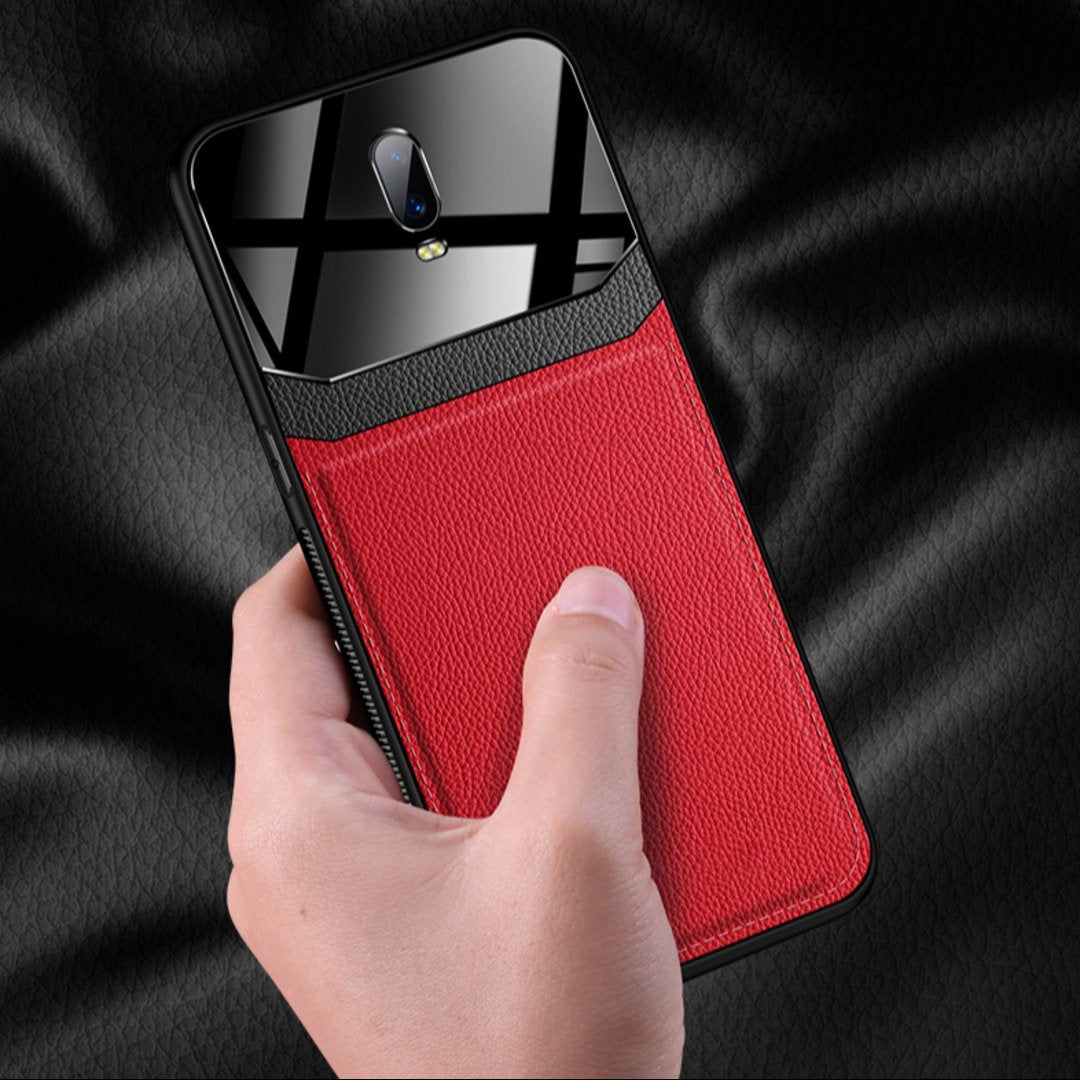 OnePlus 6T Sleek Slim Leather Glass Case