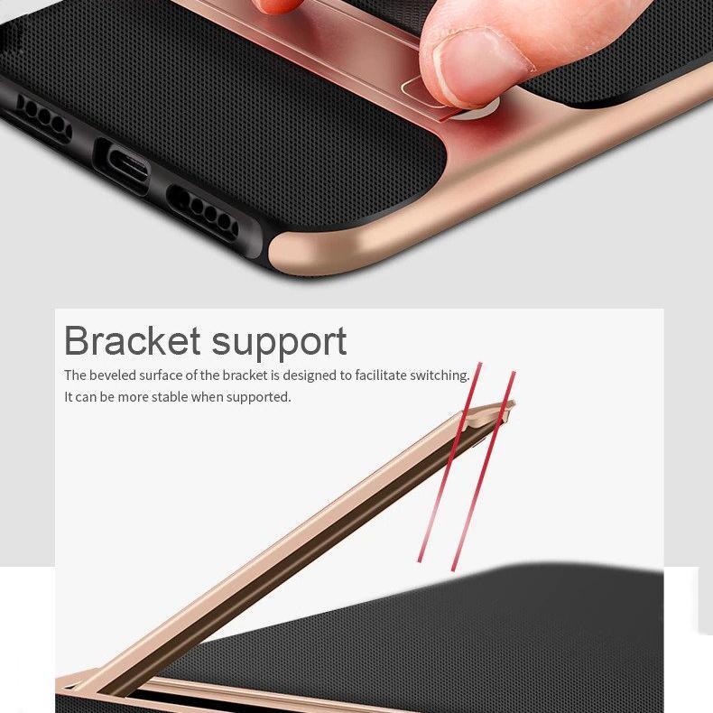 OnePlus 6T Silicone Bracket Dual Hybrid Kickstand Case