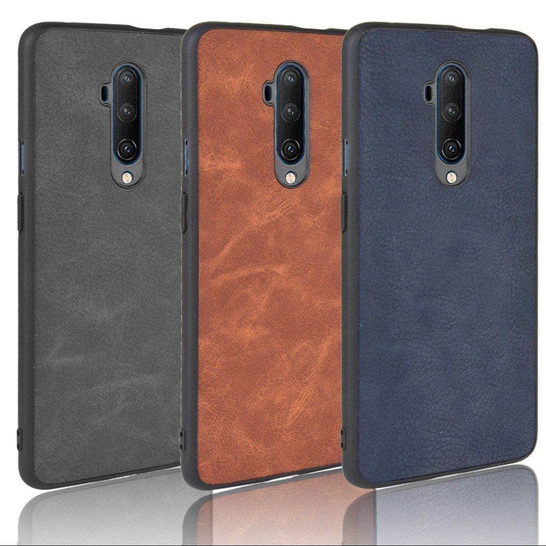 OnePlus 7T Pro (2 in 1 Combo) Leather Texture Case+ Camera Lens Protector