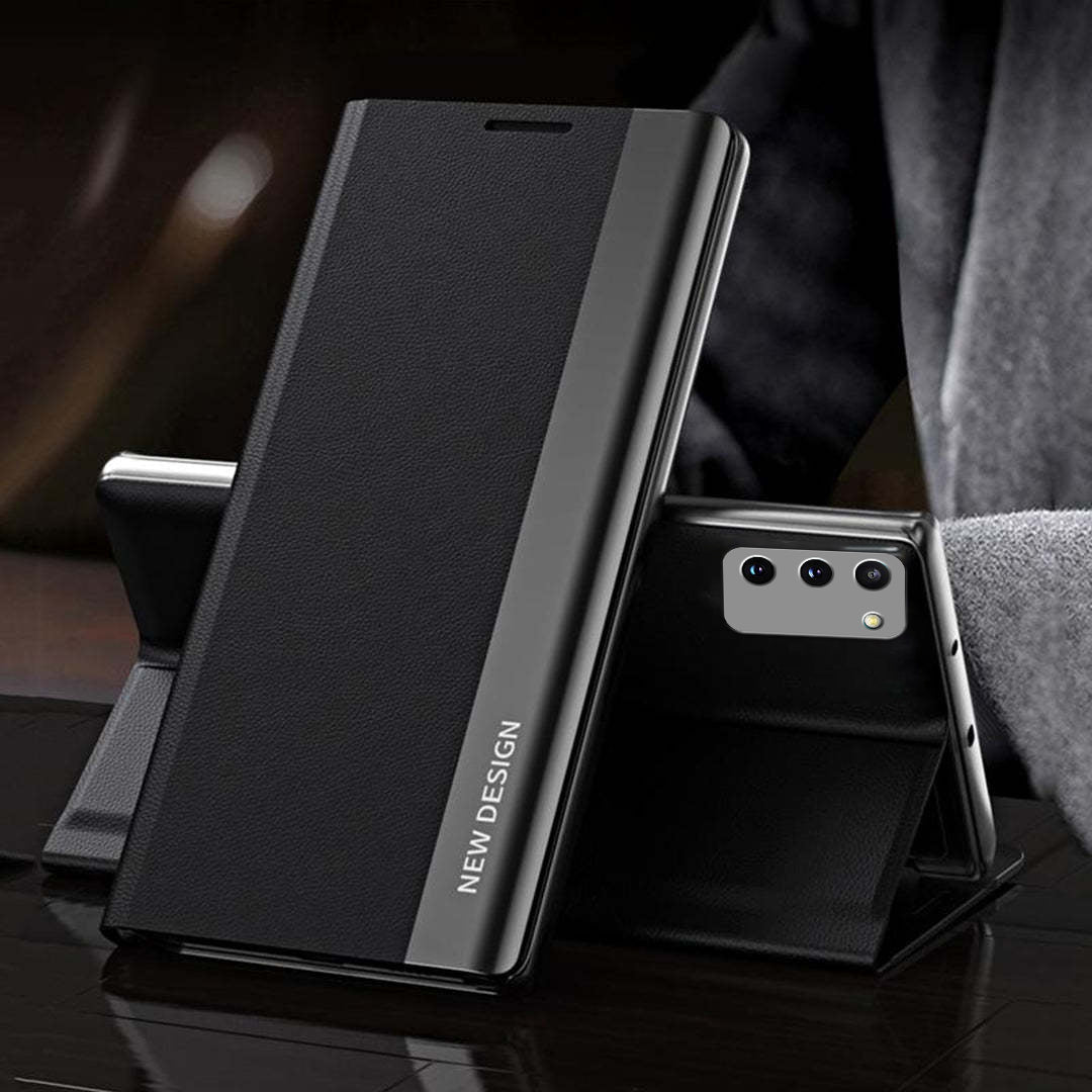 PU Leather Side Window Flip Case - Samsung