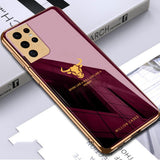 Galaxy S21 Ultra Bull Pattern Electroplating Glass Case