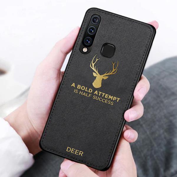 Galaxy M40 Luxury Gold Textured Deer Pattern Soft Case