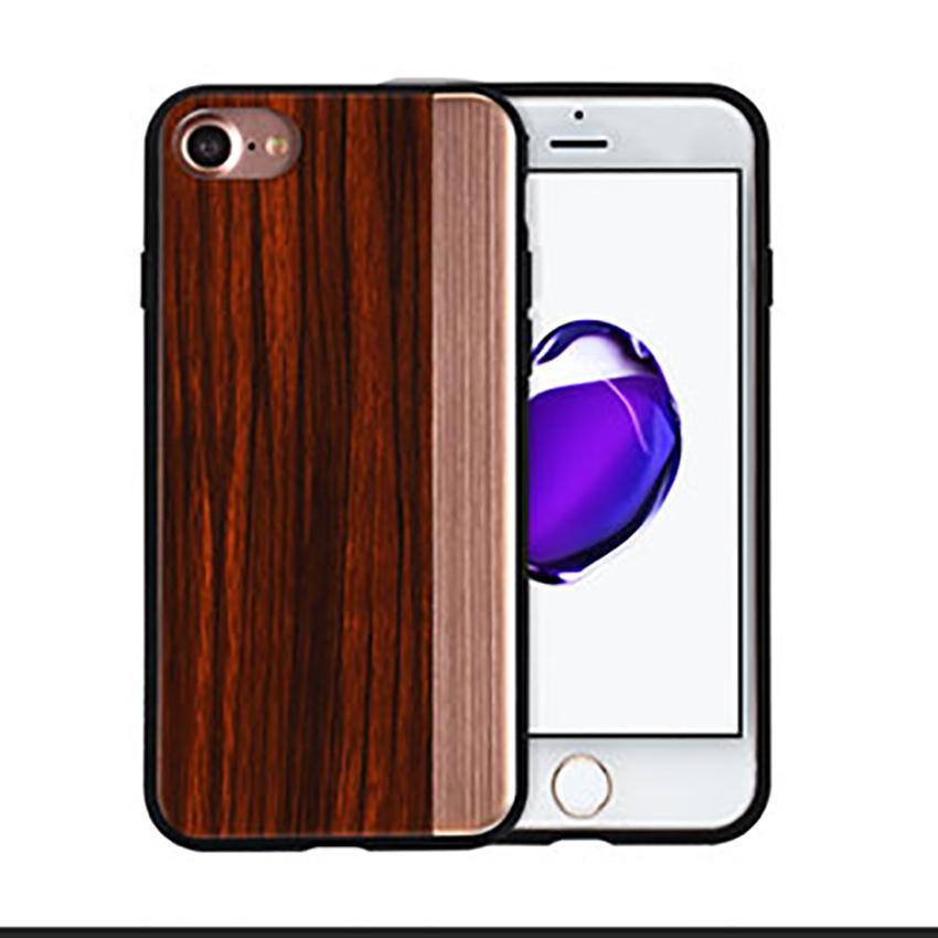 iPhone 8 Plus Straight Pattern Wooden TPU Series Case