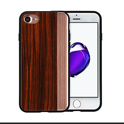 iPhone 8 Straight Pattern Wooden TPU Series Case