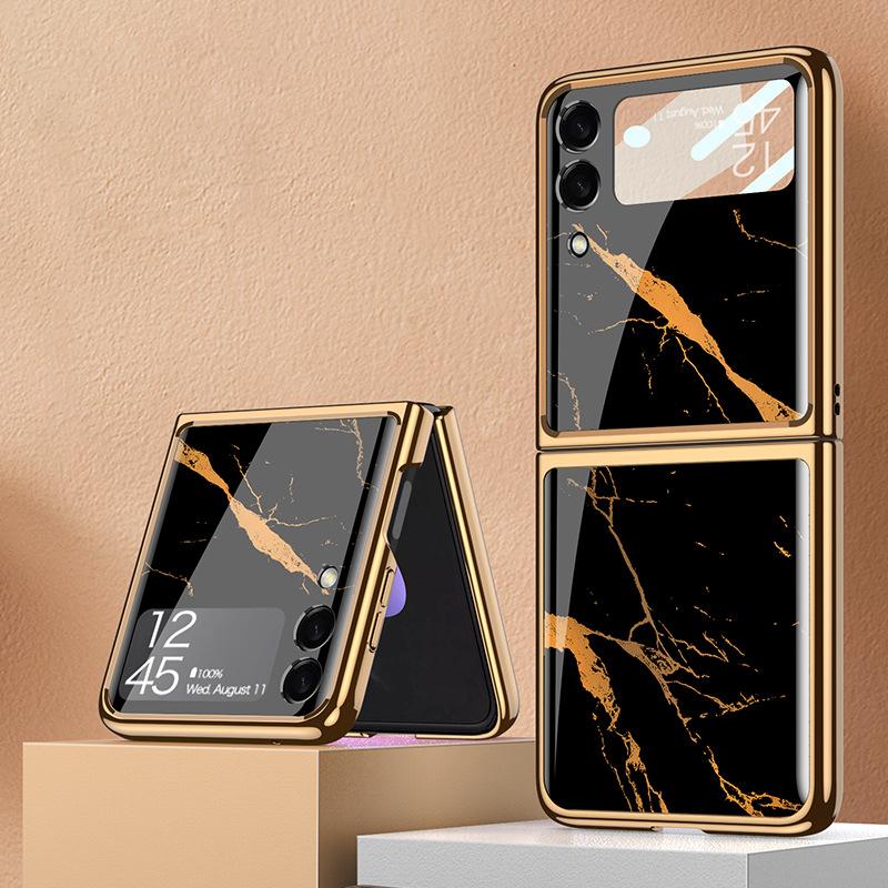 Galaxy Z Flip4 Marble Glass Case